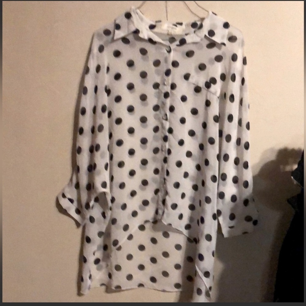 Umgee sheer polka dot blouse